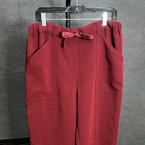 CINQ À SEPT Alec Drawstring Straight-Leg Pants Sangria Size 10 - Picture 2 of 12